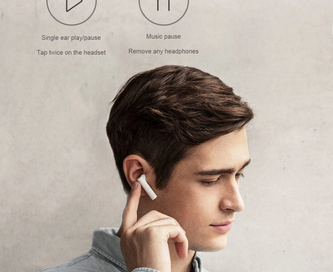 Оригинальная Беспроводная bluetooth-гарнитура Xiaomi Mijia, Air2, двойной микрофон, шумоподавление, полувкладыши, LHDC, HD качество звука
