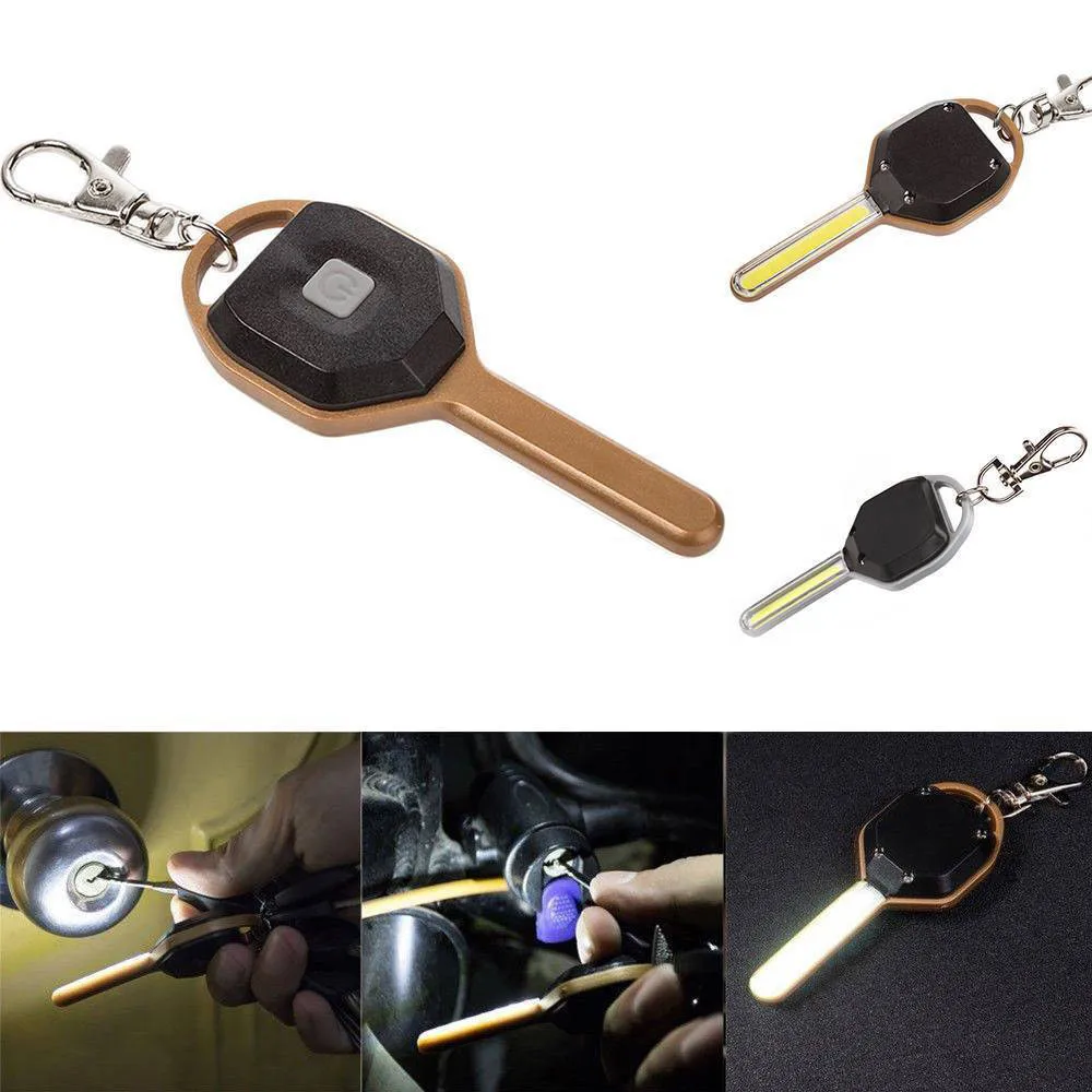 

Mini LED Flashlight Light Mini Key Shape Keychain Lamp Torch Emergency Camping Light