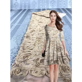 

New African Mesh Embroidered Lace Fabric For Wedding Party Dress 2020 High quality French Soft Tulle Lace Fabric