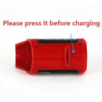 

ABS Adapter Portable USB Tools Charger Red Power Source Safe Converter Replacement For Milwaukee Lithium Battery 12V M12