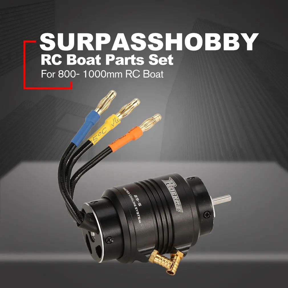 

SURPASSHOBBY RC Part 70A Brushless ESC and 2958 4200KV Motor with 29-S Water Cooling Jacket Combo for 800- 1000mm RC Boat Toys