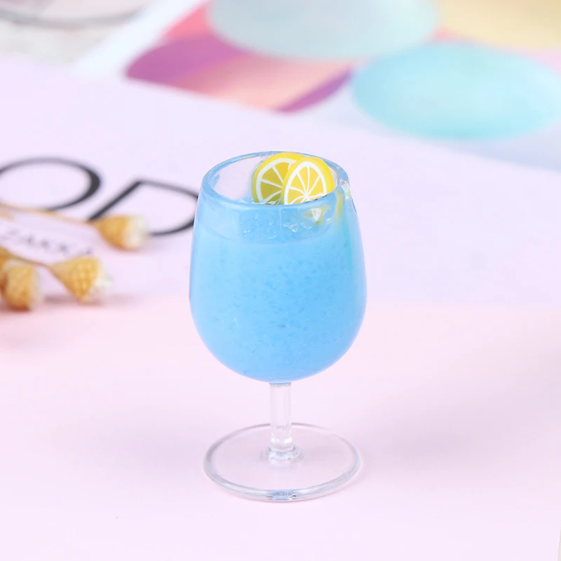 1Pc Resin Cocktail Cup Simulation Drink Glass Model Toy Doll House Decoration Scale 1/12 Dollhouse Miniature Accessories