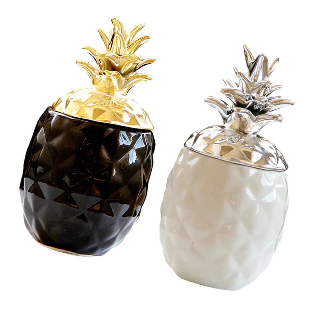 6'' Lovely Pineapple Shape Serving Container Sugar Cereal Tea Canister Pot 2x
