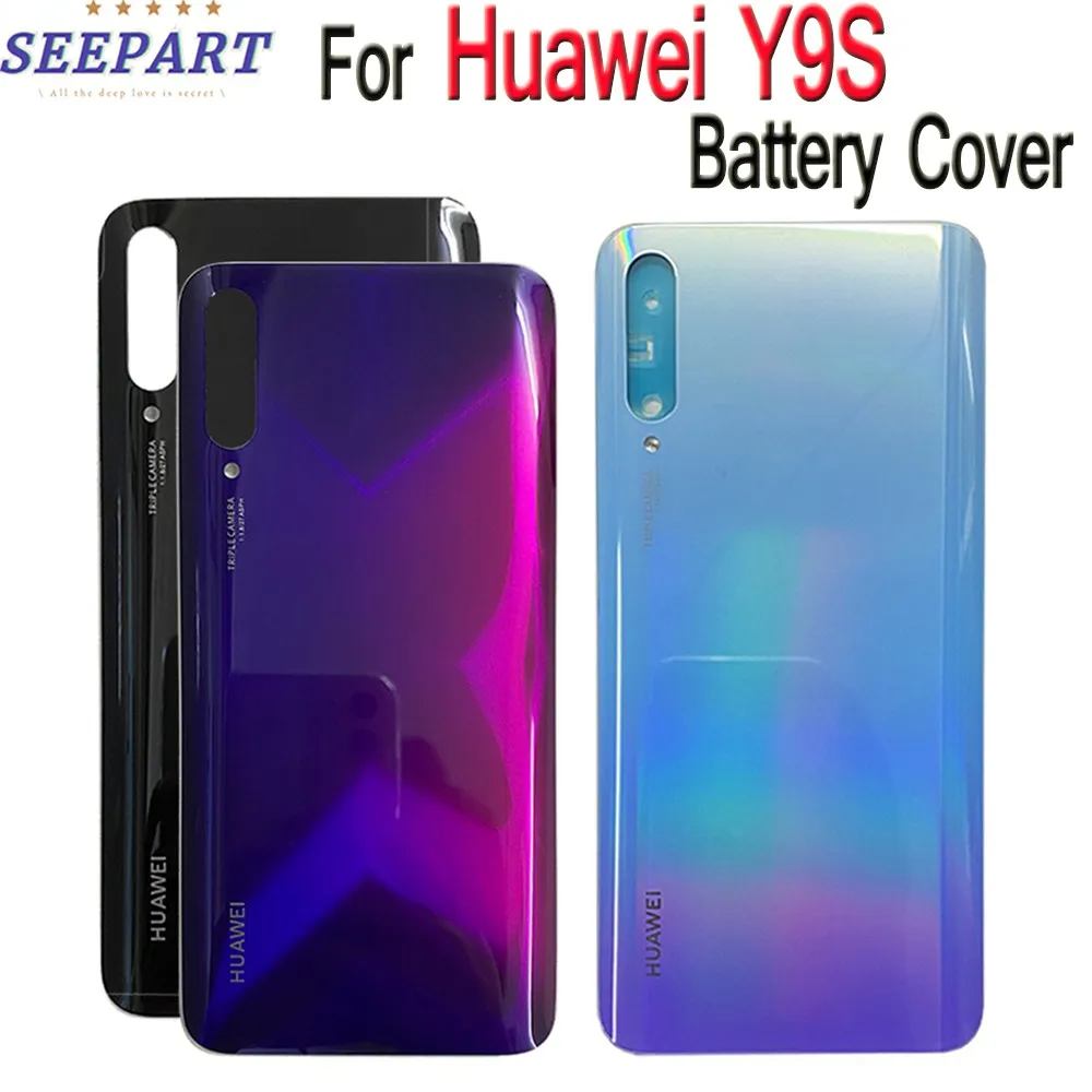 Оригинальная задняя крышка батарейного отсека для Huawei Y9S стеклянный корпус