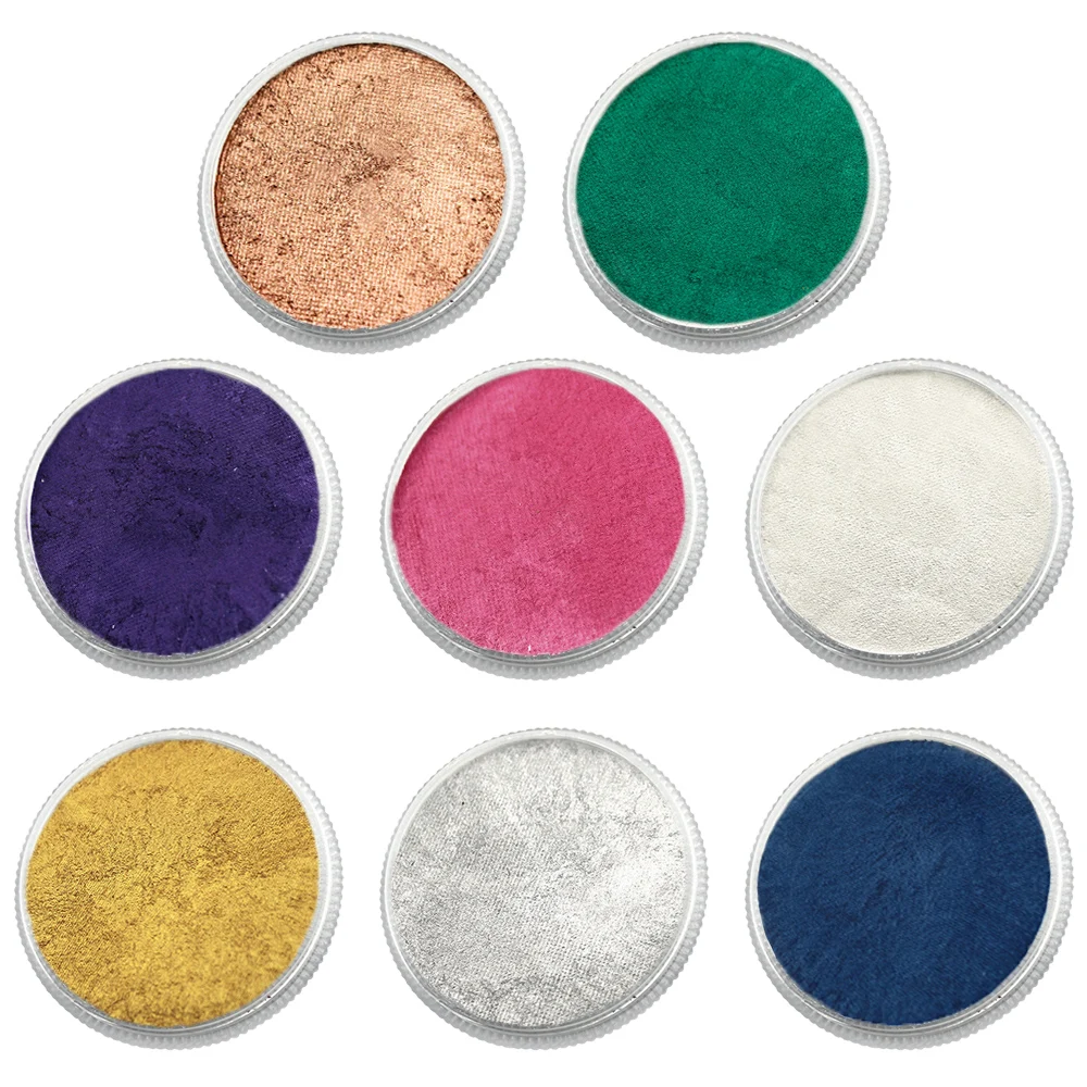 8 Colors Pearlescent Face Body Paint Pigment with Painting Brush for Kids Adults Festivals Cosplay Color Makeup 30g | Красота и