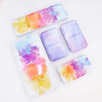 

24/48 Grids Starry Empty Palette Painting Storage Iron Tins Paint Tray Box with Half Pans For Watercolor/Oil/ Acrylic Paints