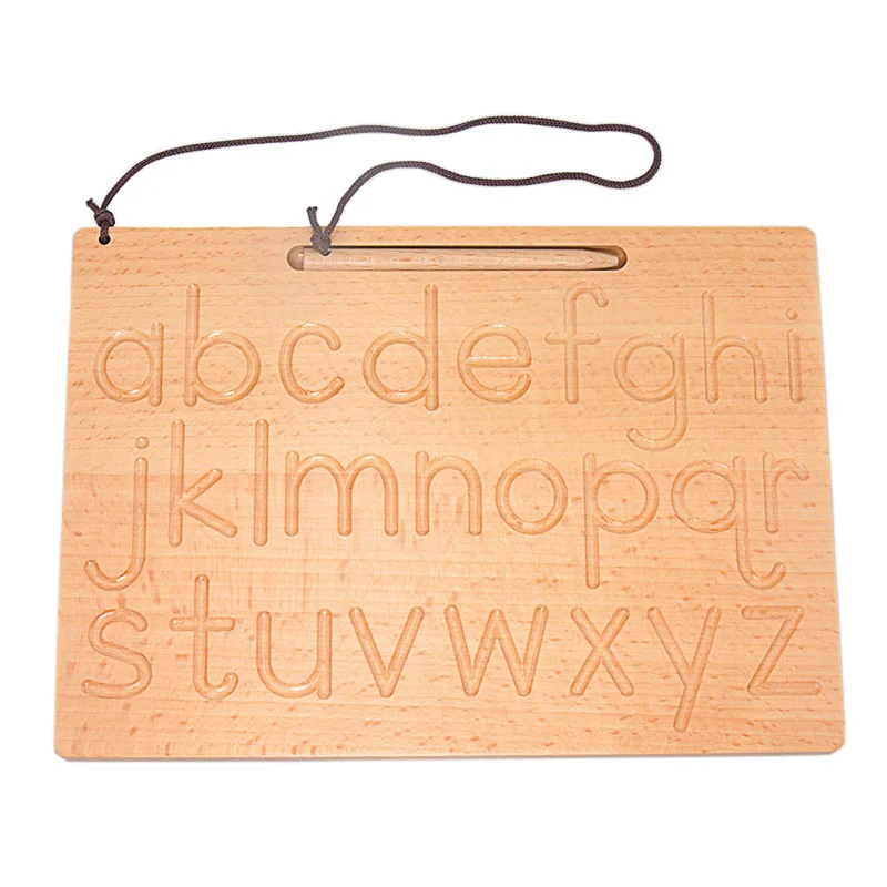 Montessori English Aphabet Uppercase & Lowercase Letters Board Digitals Number 0-9 Writing Training Toys for Students Preschool 2