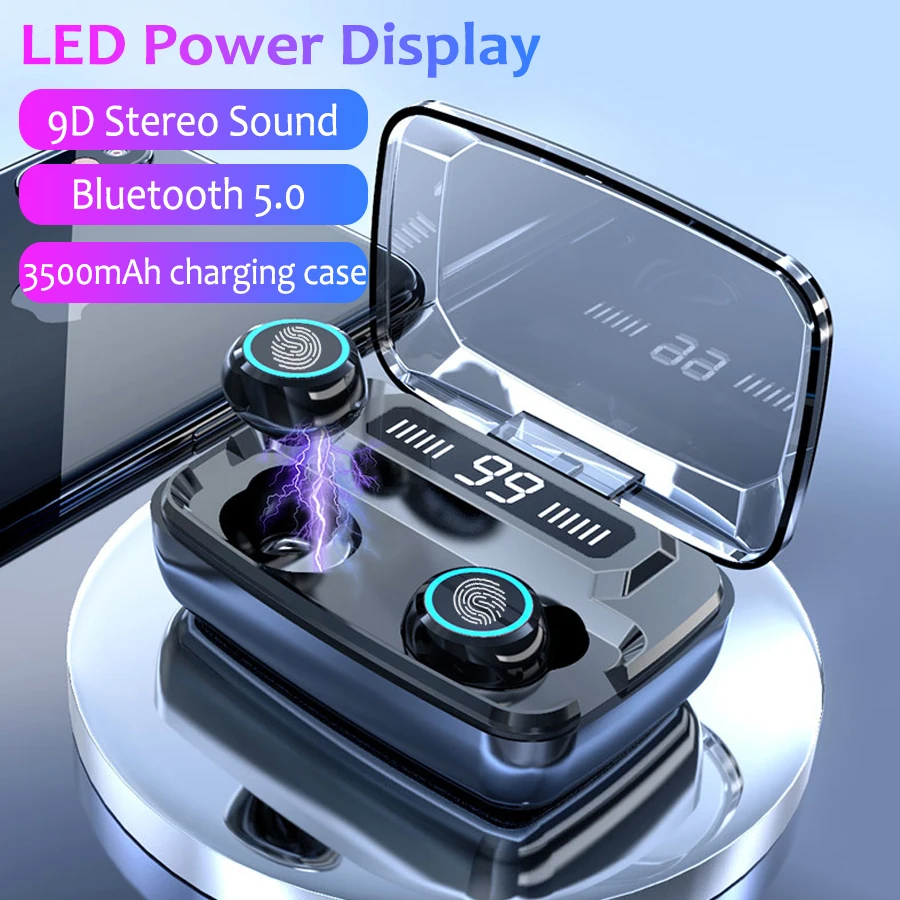 Fones de Ouvido Fones sem Fio Earburds para Xiaomi Bluetooth Mah Case Carregamento 9d Estéreo Esportes pk G02 M11 Tws 5.0 3500