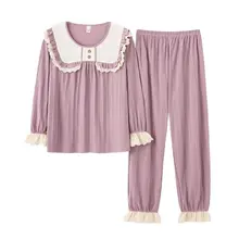 

Fdfklak ensemble femme 2 pièces New Spring 2022 Long Sleeve Women's Home Clothes Cotton Casual Sleepwear Large Size Pajama Sets