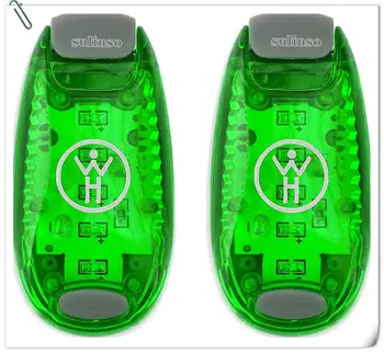 

Sulinso LED Safety Light 2 Pack - Nighttime Visibility for Runners, Cyclists, Walkers, Joggers, Kids, Dogs, Relays & More Green