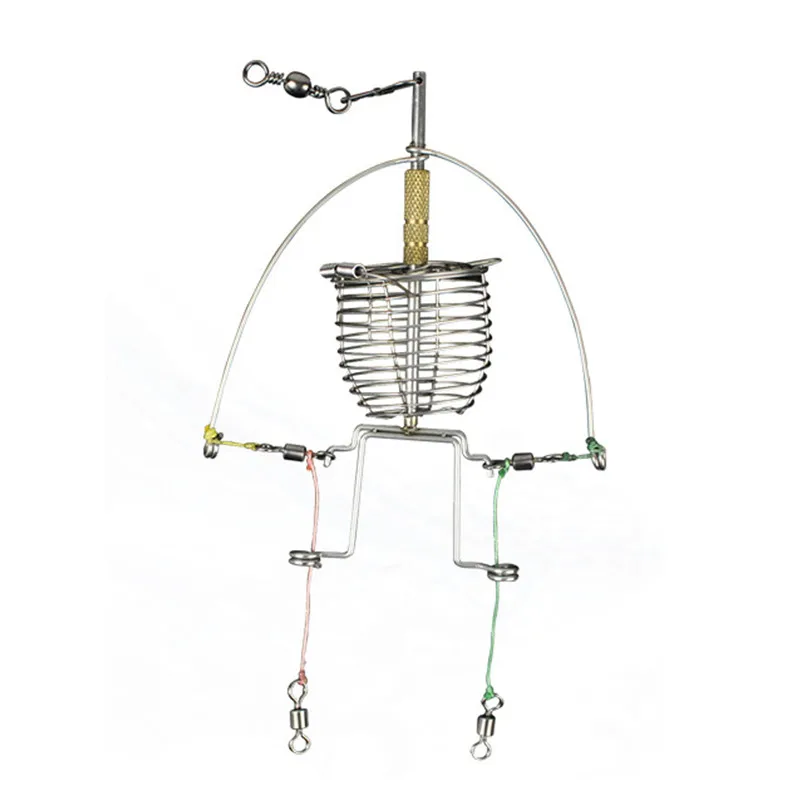 

New Fishing Feeder Automatic Tackle Multi Functional Launcher Trap Spring Cage Hook