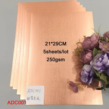 

5 sheets Textured Bronze Silver Cardstock A4 250gsm Paper Scrapbooking paper pack craft Background paper Alinacraft