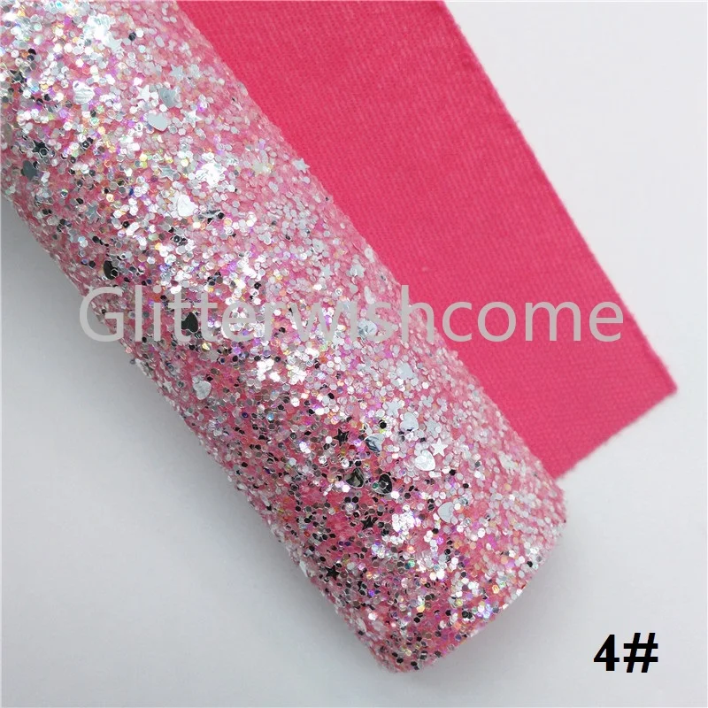 Glitterwishcome 21X29 см A4 размер винил для бантов плотная блестящая ткань, блестящая кожа с сердечками и звездами для бантов, GM549A