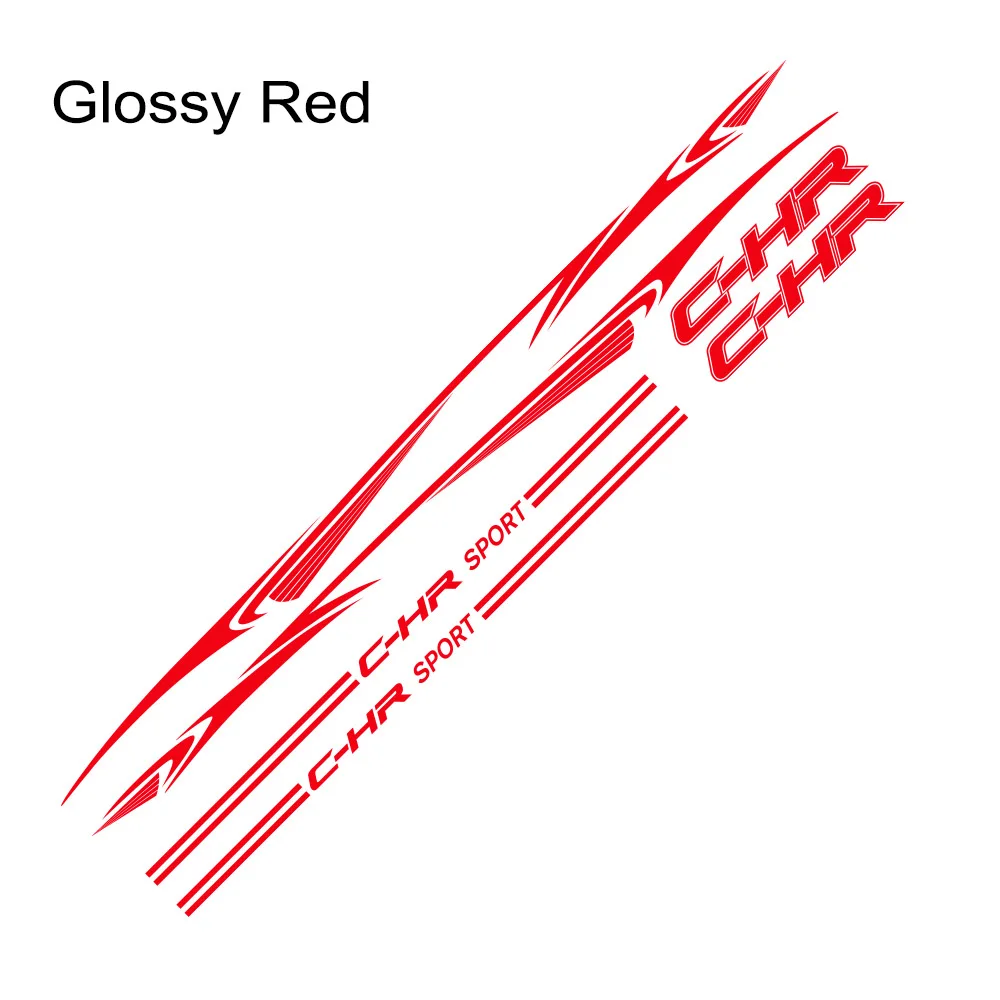 Glossy Red 1 компл., наклейка для автомобильной двери, боковой линии талии, Наклейка для Toyota CHR, пленительная виниловая, авто, украшения для тела, аксессуары, наклейки для автомобиля - Название цвета: Glossy Red