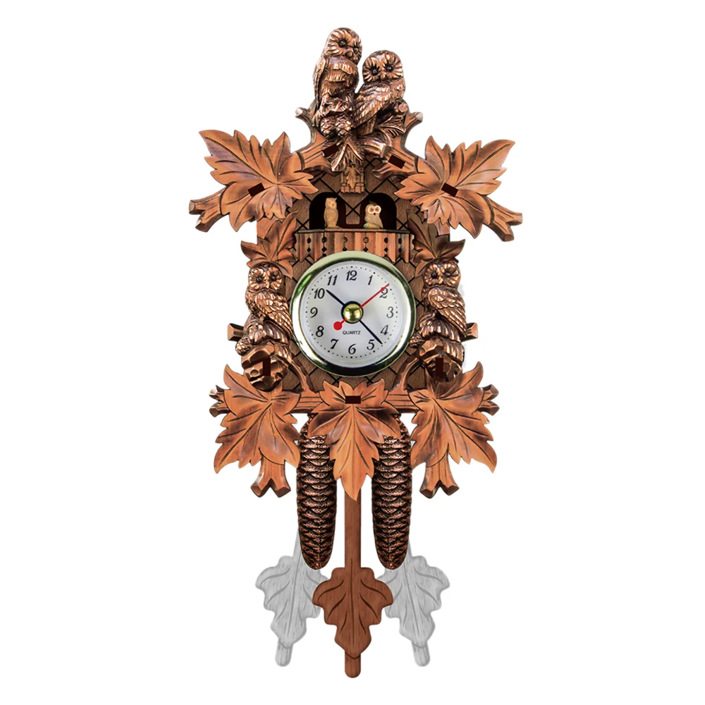 Настенные часы с кукушкой деревянной стене висит красивые часы арт Винтаж часы с маятником масляной живописи настенные украшения для дома Кафе Ресторан