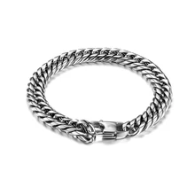 Полированный серебряный браслет из нержавеющей стали, мужские кубинские звенья, цепочка на руку, мужские аксессуары, очаровательные цепочки, браслет, золото