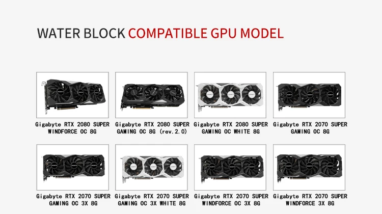 Графический блок Barrow для Gigabyte RTX 2080 2070 SUPER GAMING OC полностью закрытый радиатор LRC2.0 5