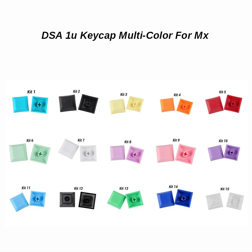 

10/шт Pbt DSA Keycap 1u многоцветный зеленый желтый синий белый прозрачный Keycaps для игр механическая клавиатура MX DIY на заказ