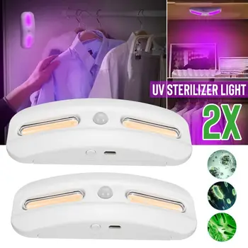 

2pcs USB Cabinet Lights Adjustable UV Disinfection Sterilizer Wardrobe Cupboard Ultraviolet Lamps For Kitchen Bedroom