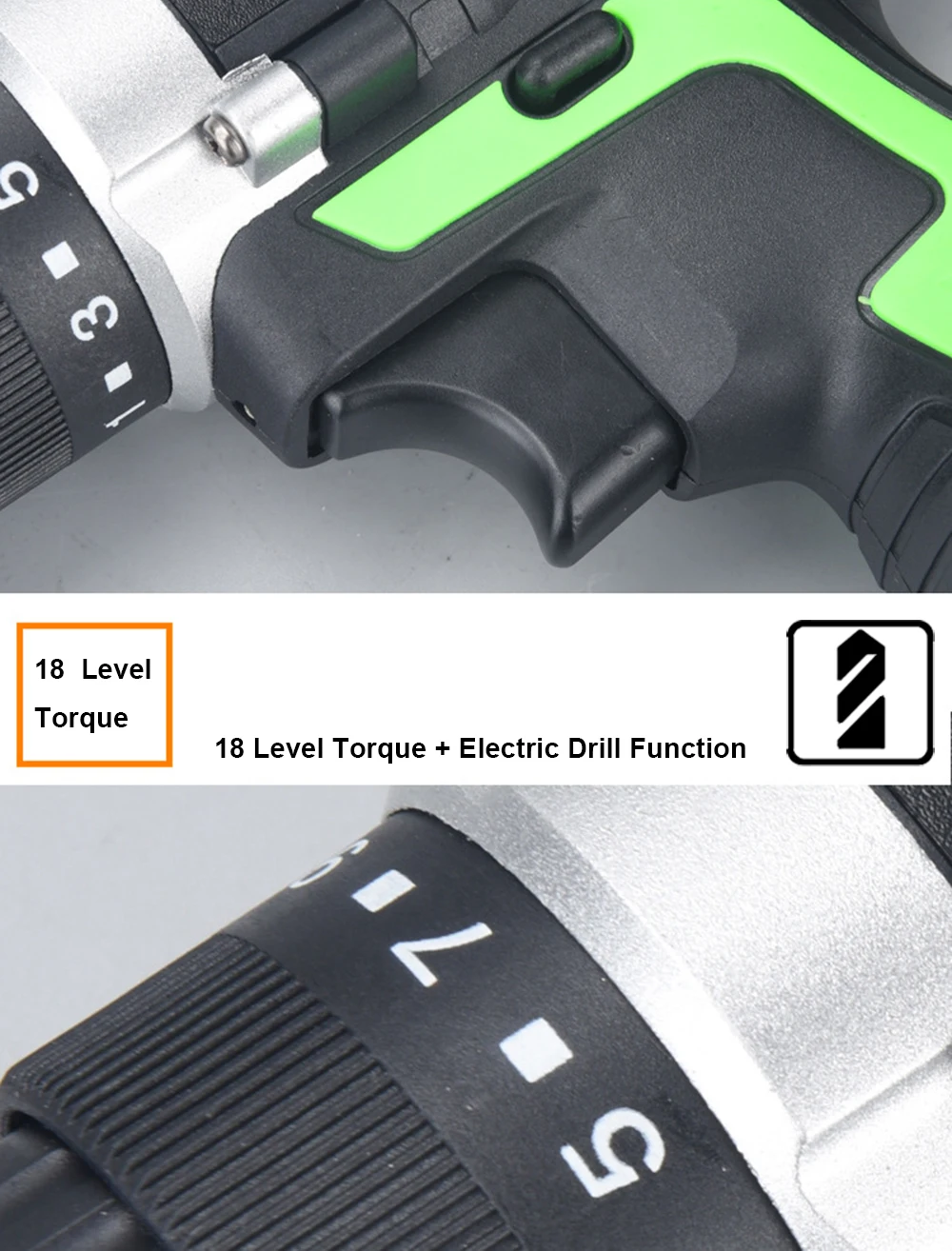 12V Dual Speed Wireless Drill Battery Drill Power Tools Screwdriver Electric Drill Screwdriver Tool Box+ Power Tool Accessories (4)