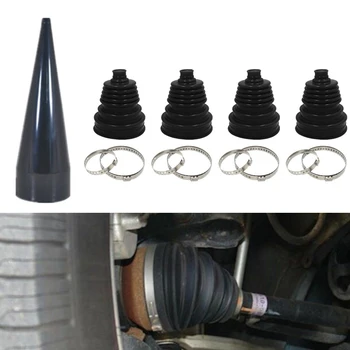 

4pcs Universal Constant Velocity CV Boot Joint Fitting Cone Stretch With 4*Clips Car Accessories Brand New And High Quality