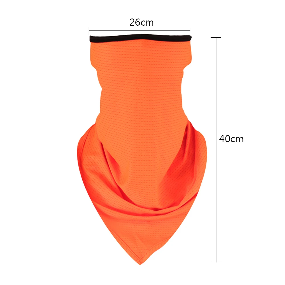 Triangle Bandana Face Scarves Hanging Ear Tube Scarf Ice Silk Neck Gaiter Cover Smooth Breathable Headband Men Women Neck Scarf bandana scarf