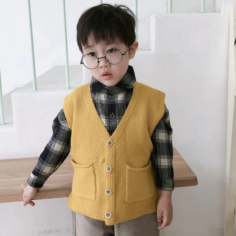 

2019 Boys' Sweater Spring Clothing Childrenswear Baby Cardigan Small CHILDREN'S Spring And Autumn Children Thin Crew Neck Pullov