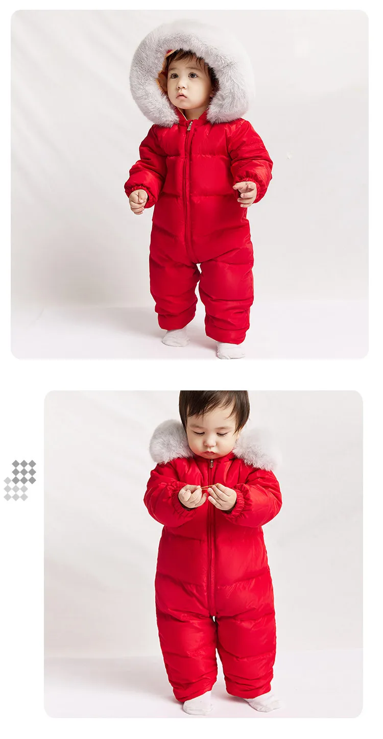 Roupas de Inverno Snowsuit para Baixo Jaqueta para Meninos Engrossar à Prova Terno de Esqui Crianças Russo Menina Outerwear Cabolsa Dwaterproof Água Macacões 1-5 Anos 4 High Quality Mamãe e Bebê