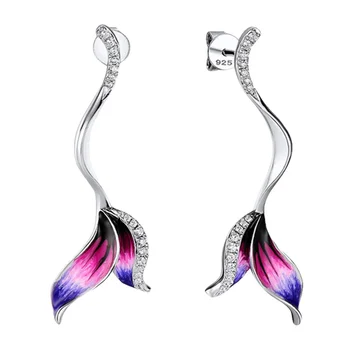 

1 Pair Long Style Flower Shape Eardrop Creative Girls Earring Fashion Ear Jewelry Women Ear Ornament