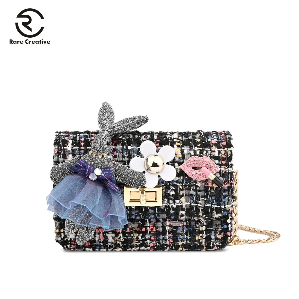 Редкие креативные дизайнерские мини-сумки на плечо с кроликом милые льняные