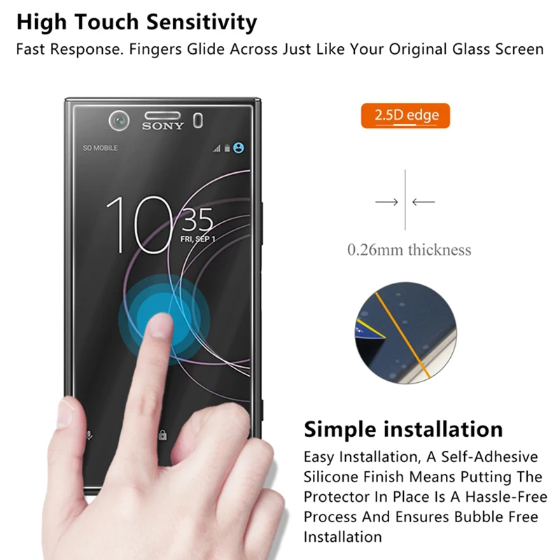 Прозрачное Защитное стекло для экрана телефона для sony Xperia XZ1 Compact, Защитное стекло для sony XZ2 Premium XZ XZS 9H HD, закаленное стекло