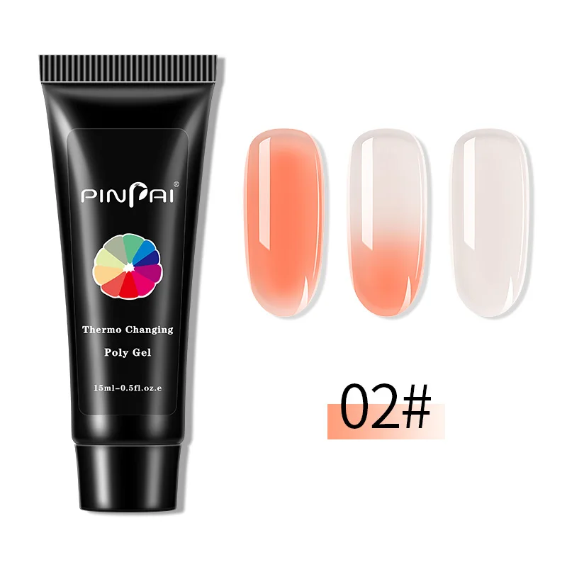 PinPai 15 мл термальный Полиакриловый гель для ногтей быстрое расширение Температура Изменение цвета дизайн ногтей строительный полигель замочить от УФ-гель - Цвет: Color 2