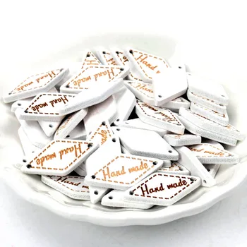 

Wooden Mixed Color Word Brand Oval Square Shape Buttons 2 Holes Handmade Clothing Sewing Scrapbooking Crafts Accessory DIY 30pcs