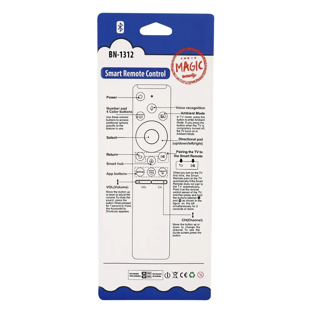 Suitalbe para Samsungg Controle Remoto Smart Bn59-01265a Bn59-01300j Un75mu800dfxza Un55nu7500 Un65 Un75 Bn-1312 tv - Image 5