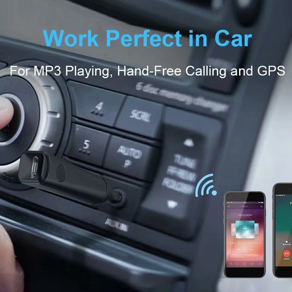 3,5 мм AUX Bluetooth 5,0 приемник громкой связи Автомобильный домашний аудио-Стерео адаптер