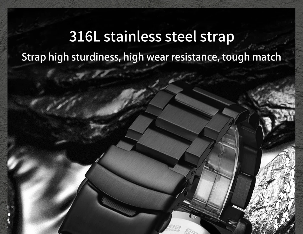 Addies Men Military Outdoor gear Watch 50m Waterproof Luminous Wristwatch relogios masculino Sport stainless steel Men's watches