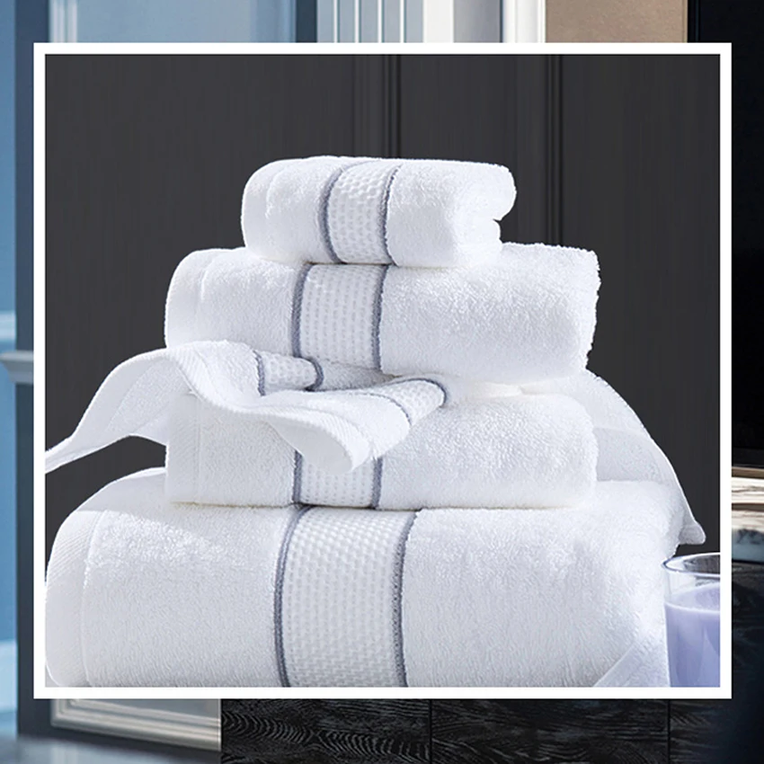 Super Soft Thick Cotton Bath Towel Set Face Hand Shower Towels for Home Bathroom Hotel Beach Adults Kids 3 Sizes High Quality 6