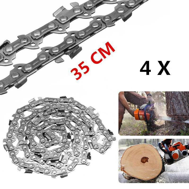 4Pcs 14 Inch 52 Drive Links 3/8" Chainsaw Saw Chain Parts Tool Chainsaw Blade 52DL Saw Chain