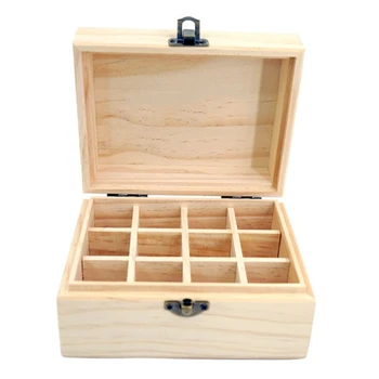 

12 Grids Wooden Aromatherapy Essential Oil Excellent 5-15ml Decorative Pine Wood Boxes Organizer Storage Bag Home Decoration