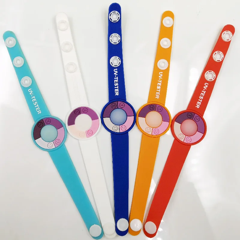 Silicone Bracelet Children's Outdoor UV Test Bracelet Wrist Watch EP PVC Soft Rubber Hand Strap Environmentally Friendly Silicone Bracelet