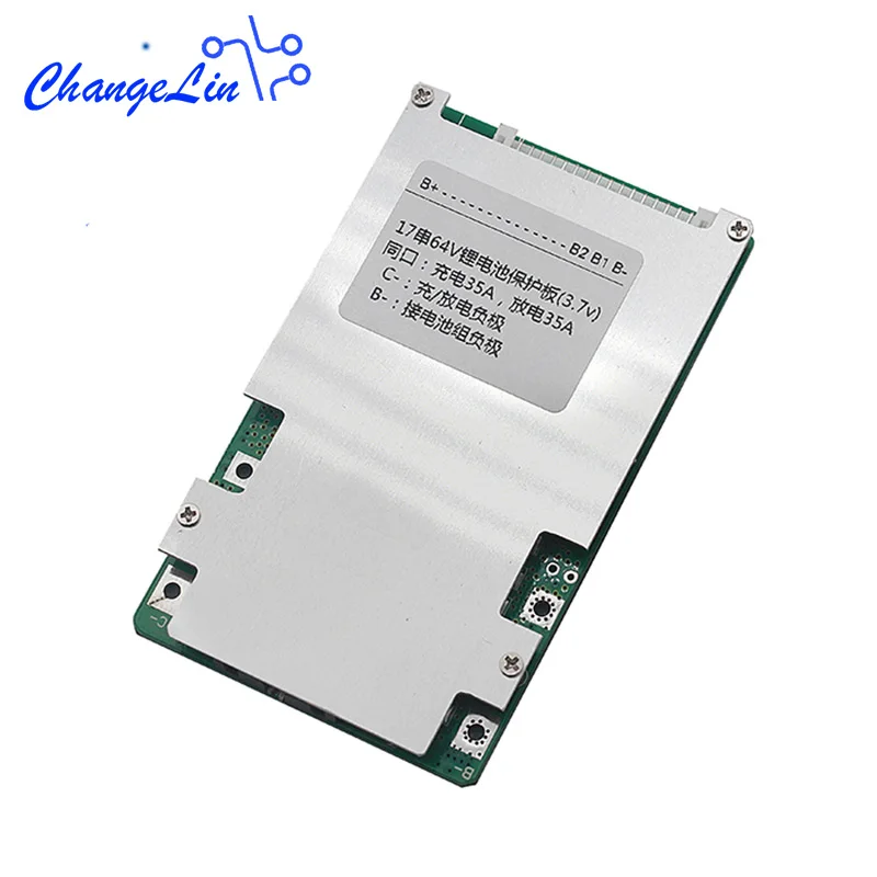 17S 64V 35A BMS 18650 Battery Lithium Li-ion Protection Board Common Port Short-circuit Overcharing Overdischaring Protection