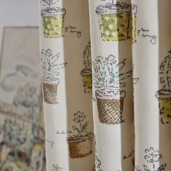 

Modern Curtains for Living Room Bedrooms Simple Style Children's Cartoon Polyester Cotton Fabric Printed Curtains Fashion Tulles