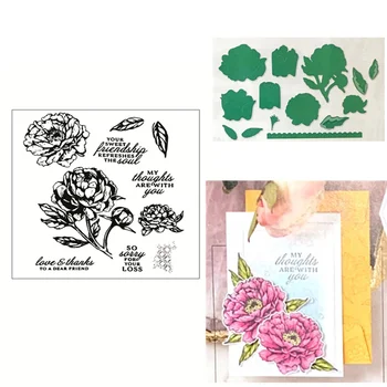 

2020 New DIY Metal Cutting Dies and Scrapbooking For Paper Making Flowers Bloom Pattern Embossing Frame Card Clear Stamps Set