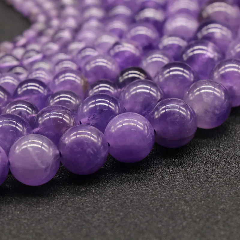 Natural Stone Amethyst Loose Beads For Diy Earrings Necklace Beaded Bacelet Jewelry Accessories
