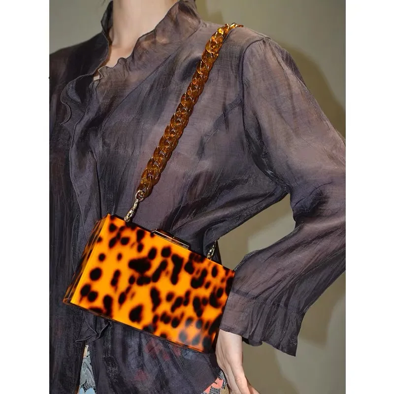 Acrylic Leopard Clutch