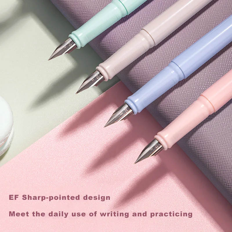 Deli Erasable Fountain Pen Set Kawaii Stationery 0.3mm Ink Sac Blue Black School Business Office Writing Fountain Pen 2