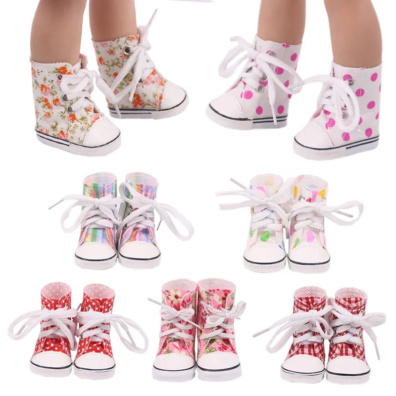 Doll Shoes Doll Accessories Doll Boots High-top Canvas Shoes For 14.5 Inch Paola American Doll&BJD EXO Doll&32-34Cm Paola Reina Doll Russia DIY Girl Toy