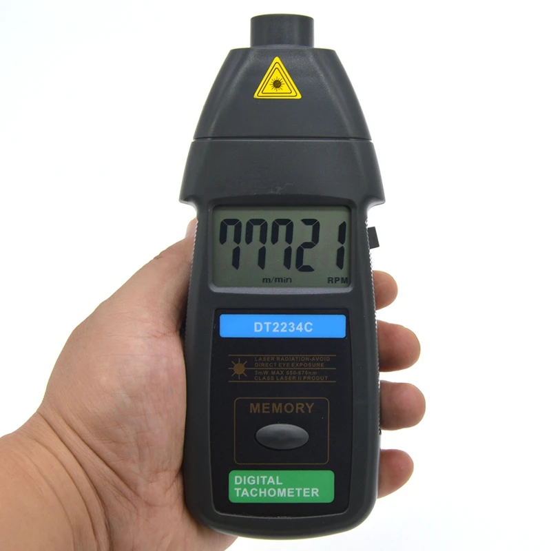 1Pc Digital Photo Tachometer Non Contact Rpm Tester Meter Guage Dt-2234C
