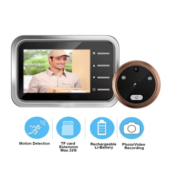 

Motion Detection Video Doorbell Peephole Camera Electronic Ring Video-eye Door Viewer Security Auto Photo Video Record