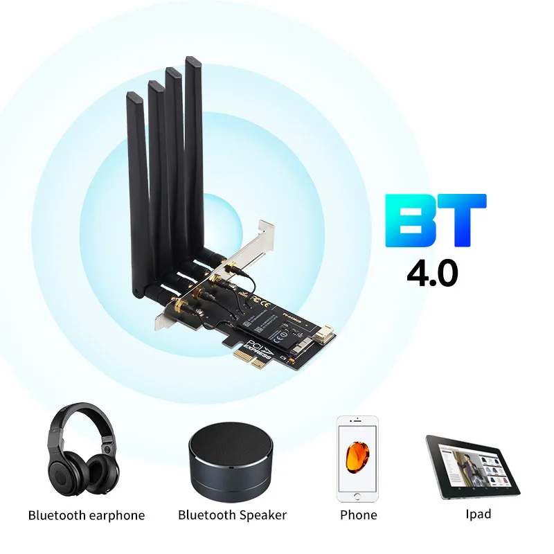 Broadcom BCM943602CS WiFi + Bluetooth 4.0 PCIe Card For Desktop PC - Apple Compatible